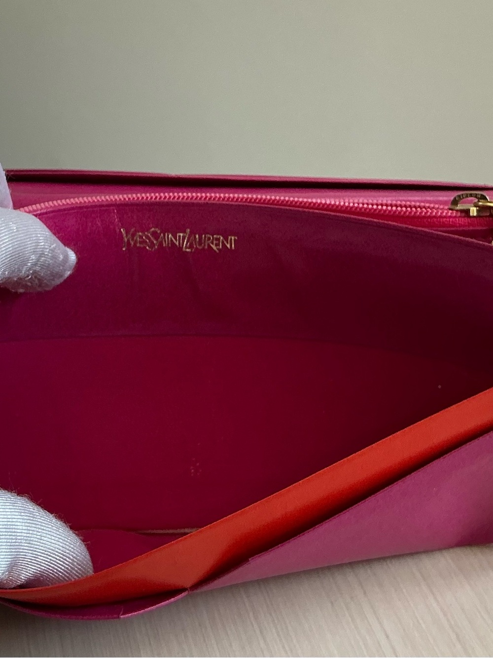 Authentic Yves Saint Laurent (YSL) Colorblock Leather Long Flap Wallet - Picture 14 of 15